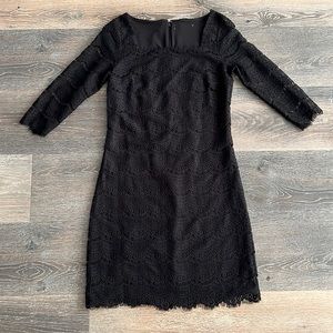 Black lace long sleeve dress